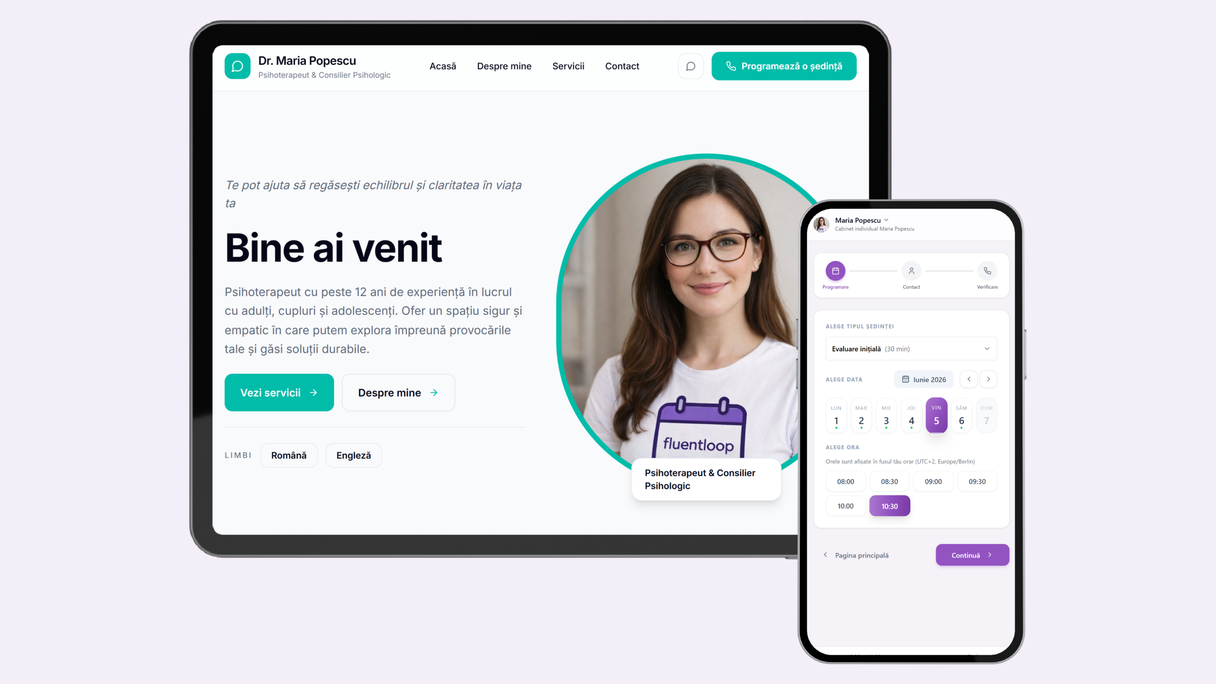 Cabinet terapeutic accesibil online prin FluentLoop