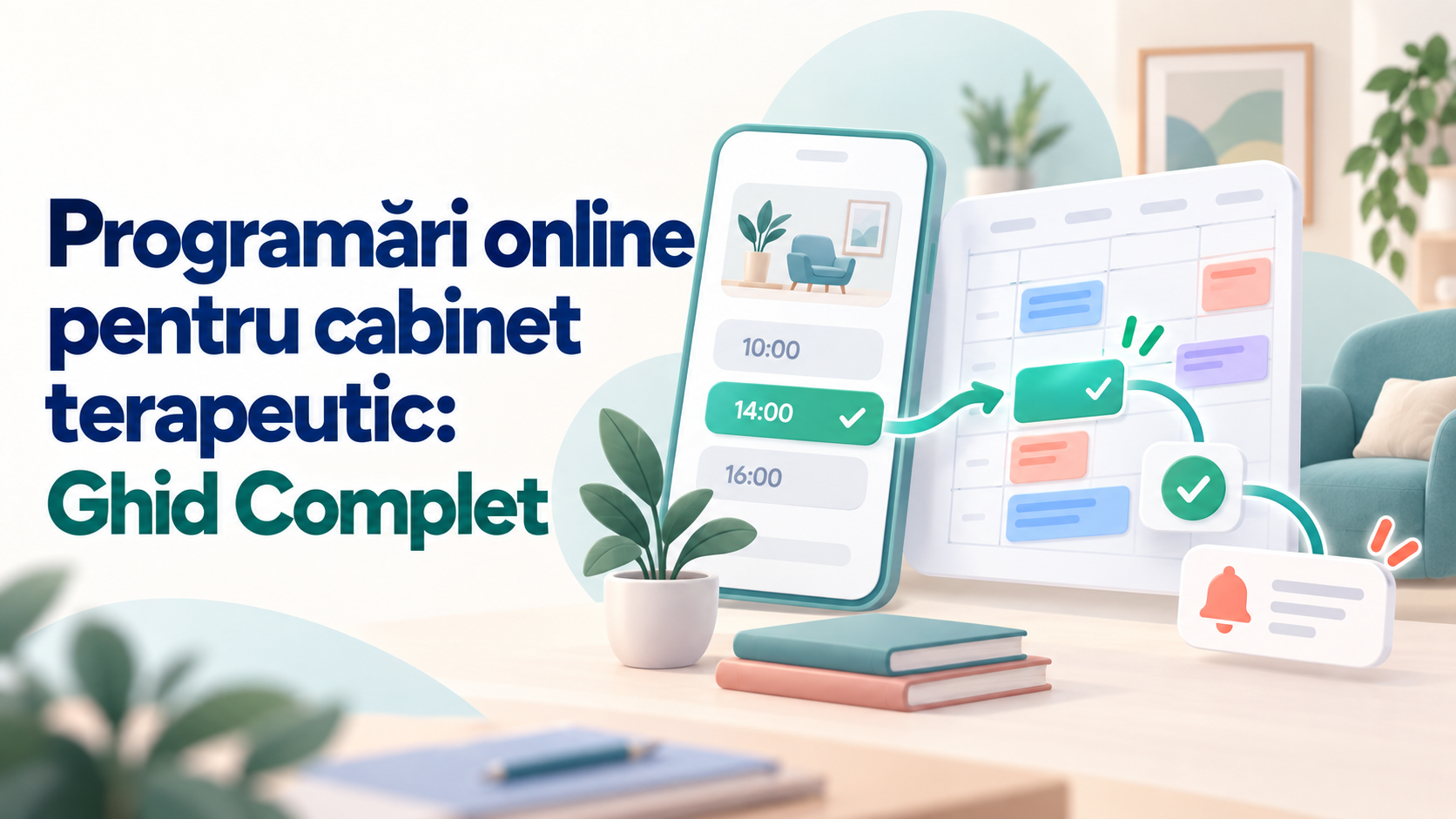 Terapeut care configurează un sistem de programări online pentru cabinetul său